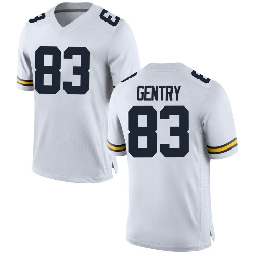 Zach Gentry Michigan Wolverines Youth NCAA #83 White Game Brand Jordan College Stitched Football Jersey CIF7354BR